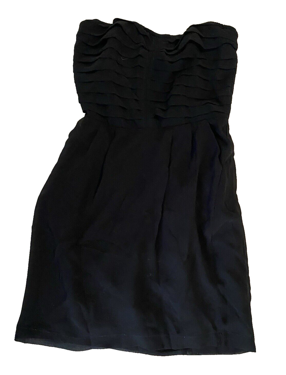 Sparkle & Fade Dark Strapless Mini Dress Womens Size 0 Sleeveless Black Silky